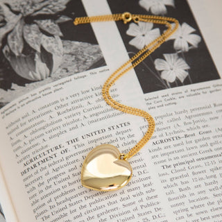 Vintage Jumbo Puff Heart Necklace