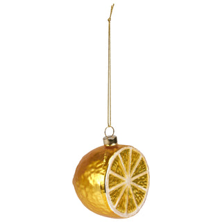 Glass Lemon Half Ornament