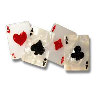 Playing Card Four Aces Alice French Barrette Wonderland