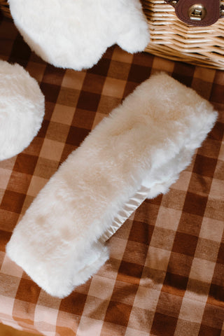 Mad Hatter Faux-Fur Headband - Ivory