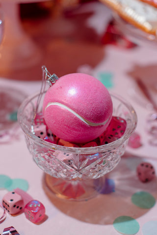 Pink Tennis Ball Ornament