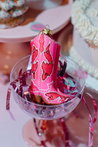 Hot Pink Cowgirl Boots Ornament