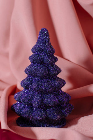 Violet Glass Beaded Papier-Mâché Tree - Large