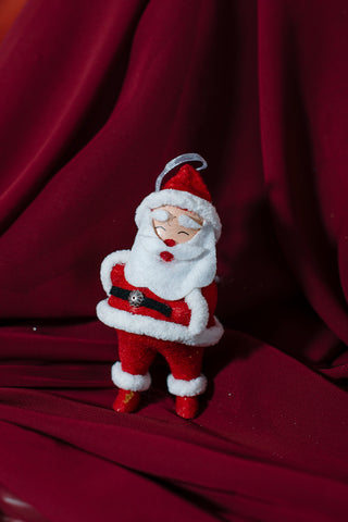 Retro Red Jolly Santa Ornament