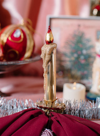 Dripping Gold Candle Tree Clip Ornament