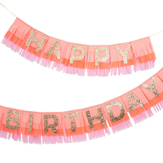 Pink Happy Birthday Fringe Garland - Meri Meri