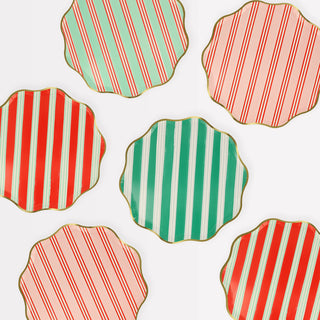 Festive Stripe Dinner Plates
