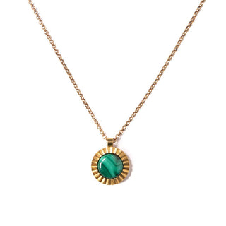 Malachite Starburst Pendant Necklace: 18"