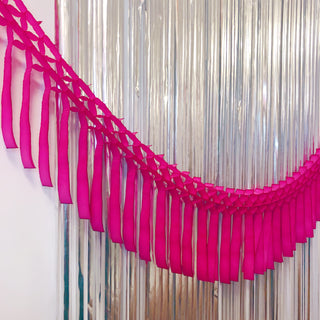 Hot Pink Fringe Tissue Garland