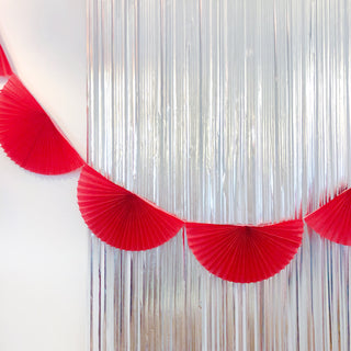 Red Fan Tissue Garland