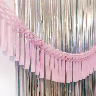 Pastel Pink Fringe Tissue Garland