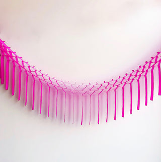 Hot Pink Fringe Tissue Garland