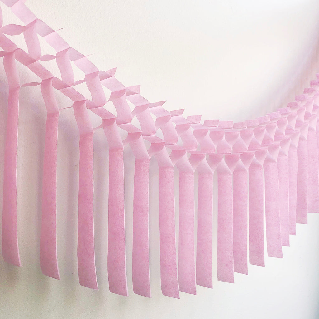 Pastel Pink Fringe Tissue Garland