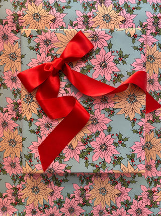 Pink Poinsettias Gift Wrap - Holiday 2019