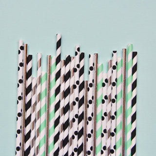 Memphis Mint Paper Straws - Mixed Pack