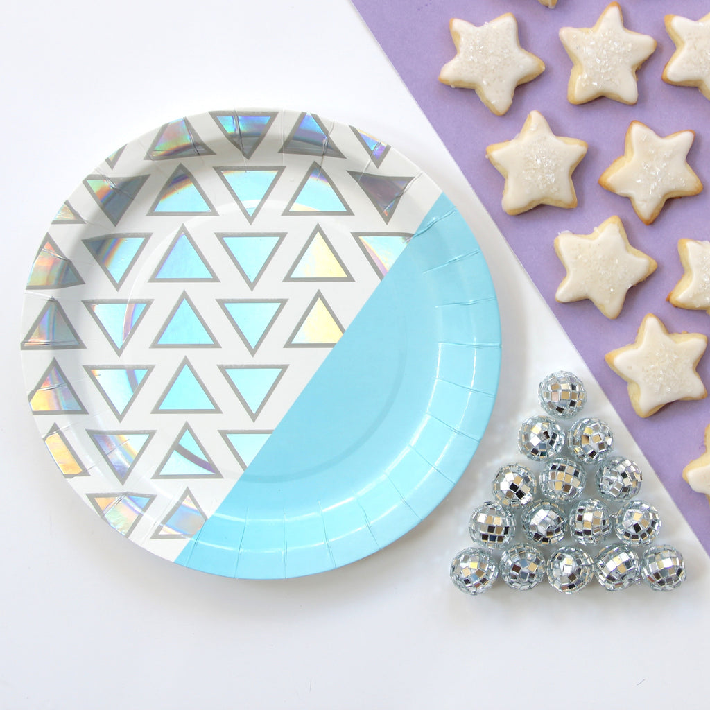 Disco Diamond Iridescent Small Paper Plates — Party, Girl!