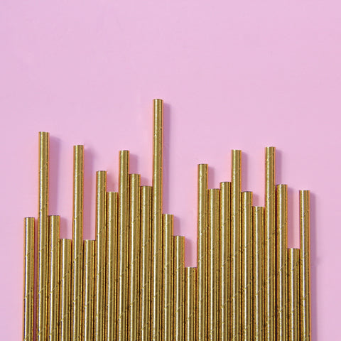 Gold Foil Straws