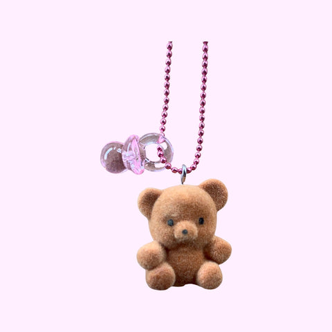 Pop Cutie 90's Babies Necklaces - Brown Bear and Binky