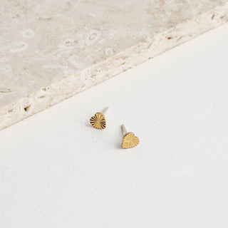 Tiny Starburst Heart Studs