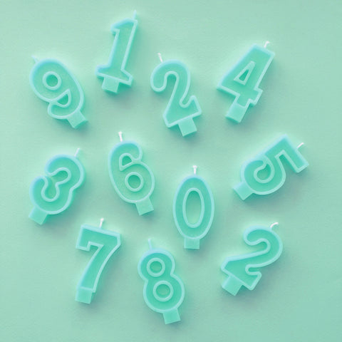 Mint Number Candles